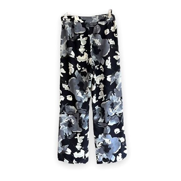 HOBBS | Black & White Wide Leg Floral Trousers (10) - Picture 2 of 5